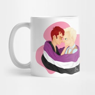 Crowley and Aziraphale Ace Pride Flag Mug